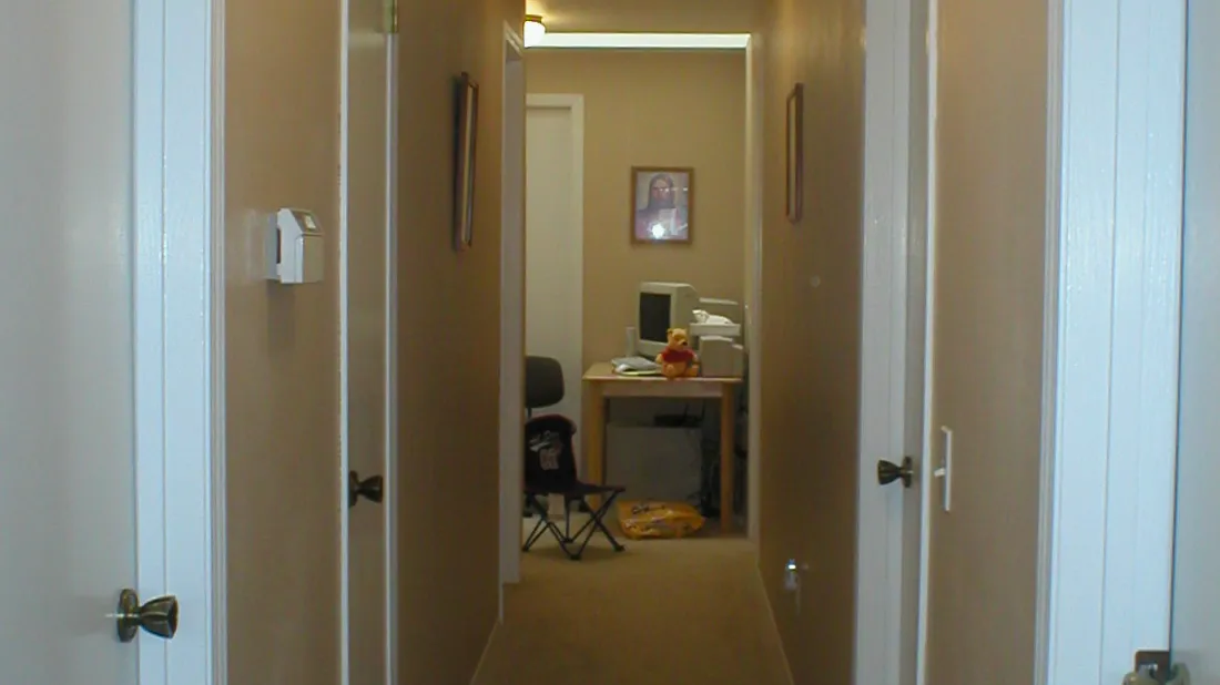 A bend in the hallway, or in other words, my home office
