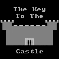 Castle Adventure title screen with a pixelated grey castle on black