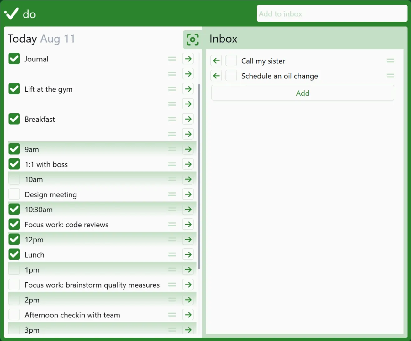 Side-by-side lists in Cue